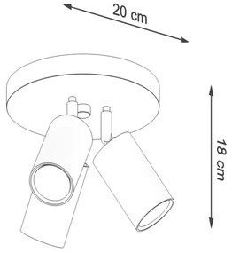 Spot RING 3xGU10/40W/230V alb Sollux SL.1015