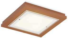 Plafoniera din lemn si sticla TABOR 52x52cm, teracota