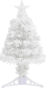 vidaXL Brad de Crăciun artificial pre-iluminat alb 64 cm, fibră optică