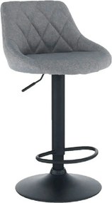 Scaun bar TERKAN, gri/negru, stofa clasica/otel, 48x51x84/105 cm