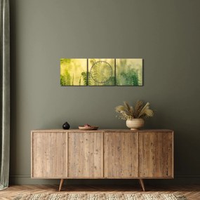 Tablou - Detaliu de primăvară natura cețoasă (cu ceas) (90x30 cm)
