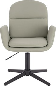 HR480CROSS Scaun Culoarea Inului Piele Ecologica Premium Soft cu Bază Neagră