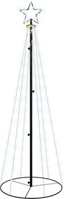 vidaXL Brad de Crăciun conic, 108 LED-uri, alb rece, 70x180 cm