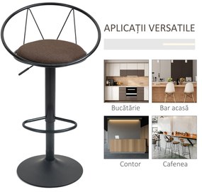 Set 2 scaune bar cu rotire de 360 de grade si suport pentru picioare 51x46x78-100cm HOMCOM | Aosom Romania