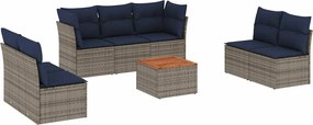 vidaXL Set canapele de grădină cu perne, 8 piese, gri, poliratan