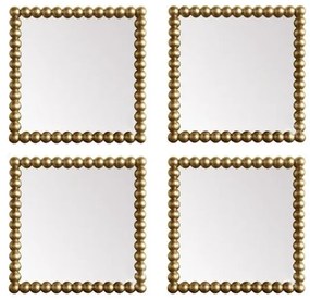 Oglindă decorativa de perete, forma patrata, Auriu