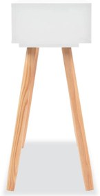 Masa consola, lemn masiv de pin 80x30x72 cm, alb 1, Alb