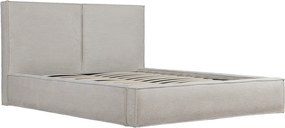 Pat tapitat Austin, 160x200 cm, somiera rabatabila, spatiu depozitare, bej