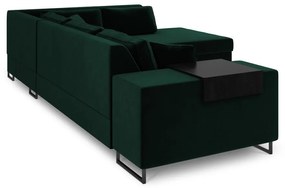 Colțar extensibil din catifea cu extensie pe partea dreaptă Cosmopolitan Design York, verde