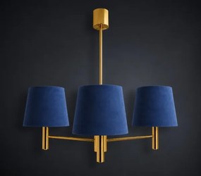 Brilagi - Lustră pe tijă MONTE 3xE27/60W/230V, albastră/aurie