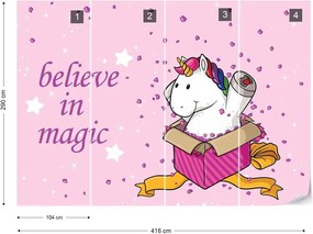 Fototapet GLIX - Unicorn "Believe In Magic" + adeziv GRATUIT Tapet nețesute - 254x184 cm