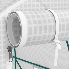 Outsunny Seră de Grădină Tip Tunel cu Cadru din Oțel și 4 Ferestre în PE 2.5x2x2m, Alb | Aosom Romania