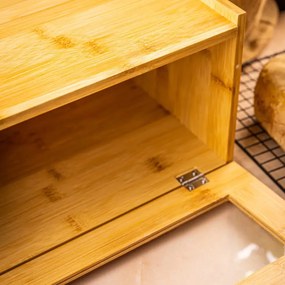 Cutie pentru pâine din bambus cu front acrilic, 35.5×24×18 cm, Klausberg KB-7923