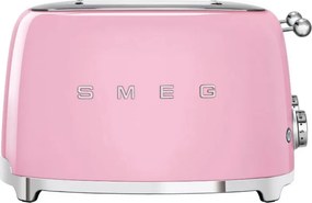 Prăjitor de pâine SMEG 50's Style TSF03PKEU, 2000 W, 4 felii, 6 niveluri, Tava pentru firimituri, Cablu integrat, Oțel inoxidabil, Roz
