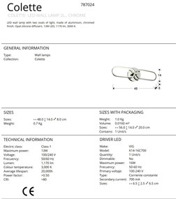 Aplica de perete LED design ultra-modern Colette. crom SV-787024