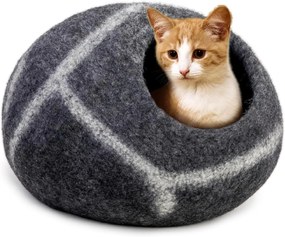 Pat pentru pisici din pâslă Woolygon Premium - Fabricat manual din 100% lână merinos, lână ecologică pentru pisici și pisoi de interior