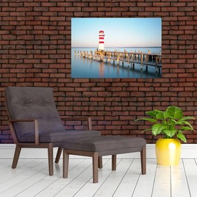 Tablou cu far la răsărit de soare (90x60 cm)