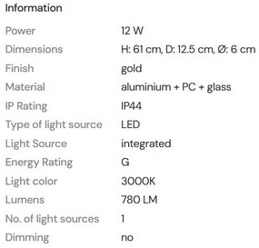 Aplica LED baie iluminat elegant IP44 Fayette H-61cm