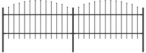 vidaXL Gard de grădină cu vârf tip suliță din oțel, 359x125 cm, negru