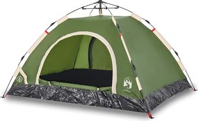 vidaXL Cort de camping pentru 4 persoane, setare rapidă, verde