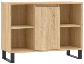 831639 vidaXL Dulap pentru baie, stejar sonoma, 80x33x60 cm, lemn compozit