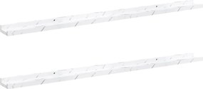 vidaXL Raft de perete 2 pcs Marmură albă 115 x 9 x 3 cm Lemn compozit