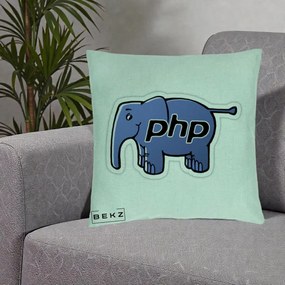 Perna Personalizata PHP Elephant, 40x40 cm, Verde Menta, Husa Detasabila, Perna Inclusa, BEKZ®
