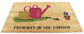 Covoraș de intrare din fibre de nucă de cocos 40x60 cm Probably in the Garden – Artsy Doormats