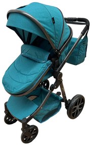 Carucior 2 in 1 cu cos de cumparaturi, transformabil, ușor și practic pentru copii 0-36 luni - CPC-34-turcoaz