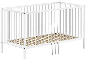 Pătuț alb din lemn de pin 70x140 cm DINO – Vipack