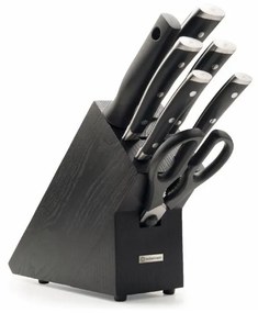 Set de cuțite de bucătărie cu suport CLASSIC IKON 8 buc. negru Wüsthof