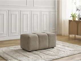 Taburet bej cu tapițerie din chenille Roxelane – Bobochic Paris