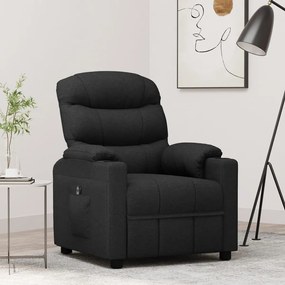 3143493 vidaXL Fotoliu rabatabil electric, negru, material textil