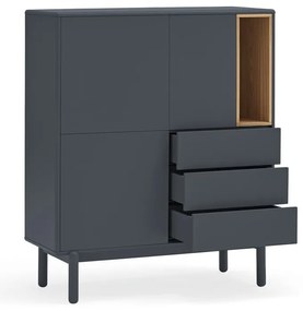 Comodă înaltă gri închis 100x120 cm Corvo - Teulat