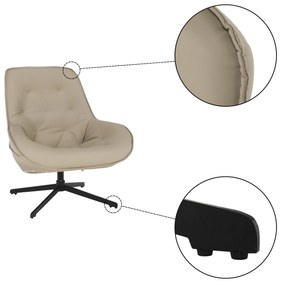 Scaun pivotant de lux, piele ecologică gri / metal, JAELYN