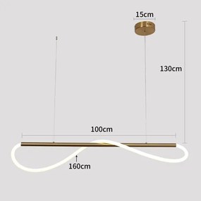 Lustră LED suspendată pe cablu MELECA LED/24W/230V 3000/4000/6000K 100 cm auriu