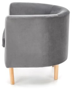 Fotoliu Clubby II, gri / lemn natural