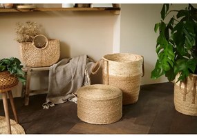 Pouf rotund din iarbă de mare Ø 40x23 cm