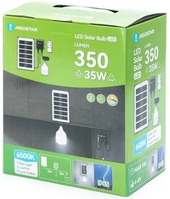 Lustră LED solară Aigostar LED/35W/12V 3000 mAh 6500K d. 10 cm