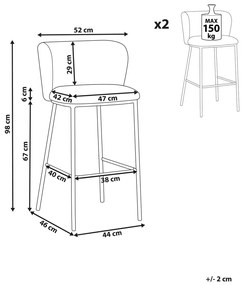 Set 2buc scaune tip bar Minik (gri). 1081417