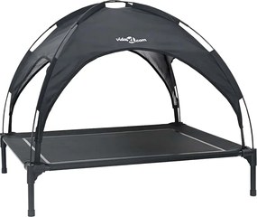 vidaXL Pat pentru câini Manual Negru 104 x 86 x 84,5 cm Oțel