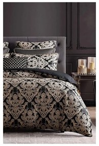 Lenjerie de pat maro din bumbac ranforcé pentru pat dublu/extins cu cearceaf inclus/cu 4 piese 200x220 cm Damask – Mila Home