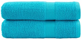 vidaXL Prosoape de duș premium SOLUND 2 buc. turcoaz 70x140 cm 600 gsm