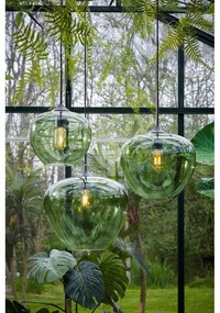 Lustră verde cu abajur din sticlă ø 30 cm Mayson – Light &amp; Living