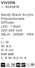 Spot LED incastrabil iluminat exterior ambiental IP54 VIVION negru