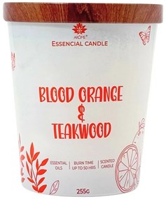 Lumânare Arome din sticlă cu capac metalic 255gBlood orange& Teakwood