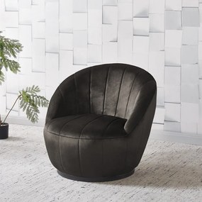 Fotoliu Rotativ – Design Modern și Confortabil, Material Textil, stofă Monolith Maro Inchis