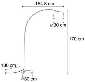 Lampă cu arc inteligentă cu abajur din oțel gri, inclusiv WiFi A60 - Arc Basic