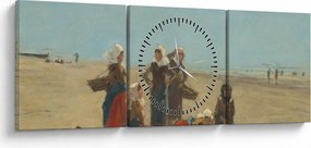 Tablou - Eugène Boudin, Women on the Beach at Berck, reproducere (cu ceas) (90x30 cm)
