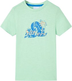vidaXL Tricou pentru copii, verde deschis, 128